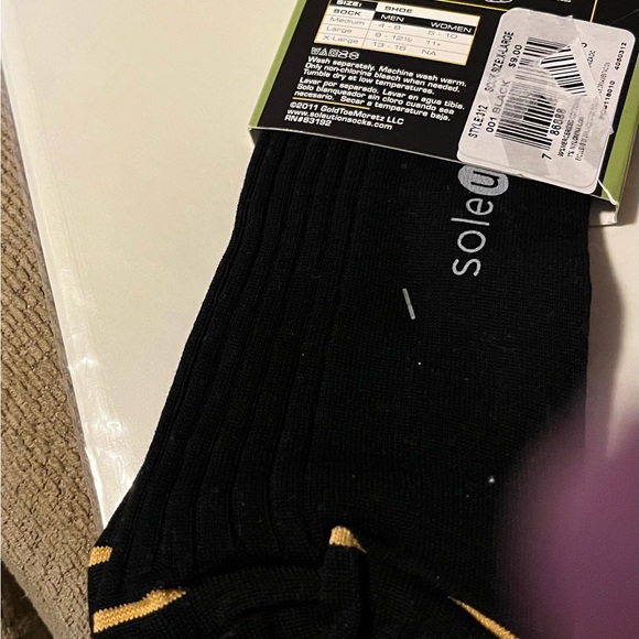 Extra wide, XL black gold toe socks - Picture 2 of 2